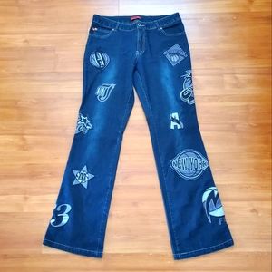 Soho Blue Jeans Basketball Patches Junior/Women Size 13